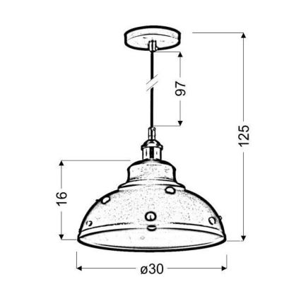 Luster na lanku SCRIMI 1xE27/60W/230V