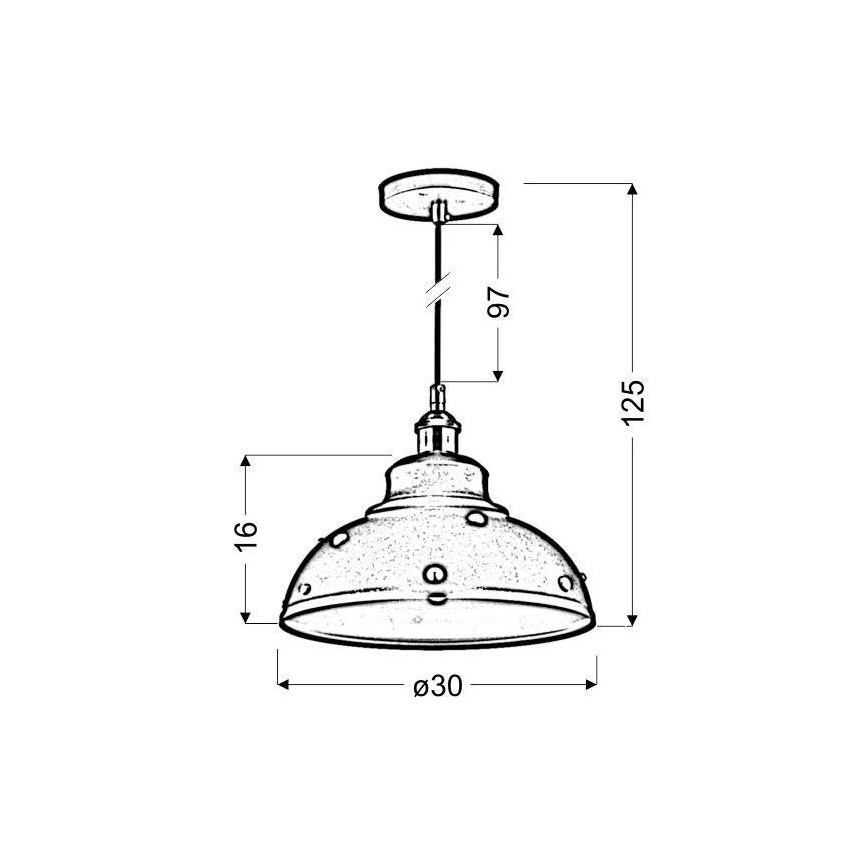 Luster na lanku SCRIMI 1xE27/60W/230V