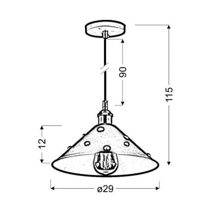 Luster na lanku SCRIMI 1xE27/60W/230V