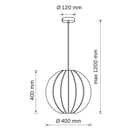 Luster na lanku SENSAI 1xE27/20W/230V pr. 40 cm čierna