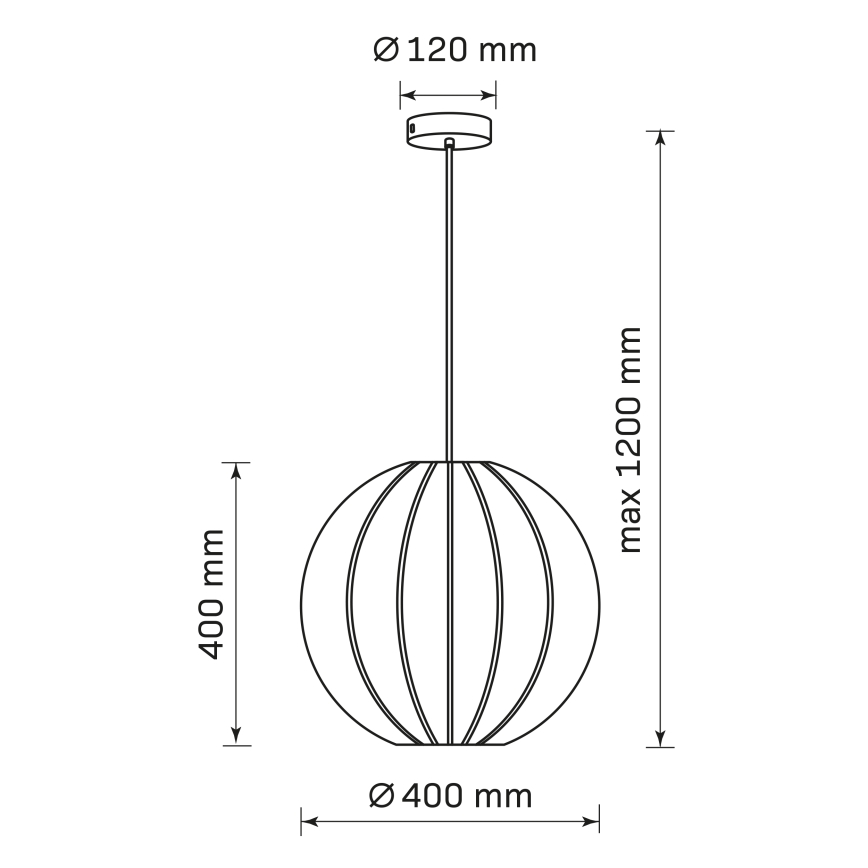 Luster na lanku SENSAI 1xE27/20W/230V pr. 40 cm čierna