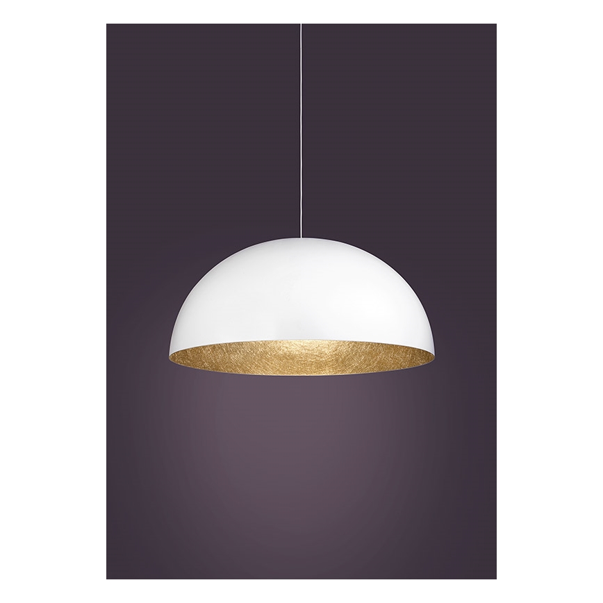 Luster na lanku SFERA 1xE27/60W/230V pr. 35 cm biela/zlatá