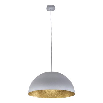 Luster na lanku SFERA 1xE27/60W/230V pr. 50 cm šedá/zlatá