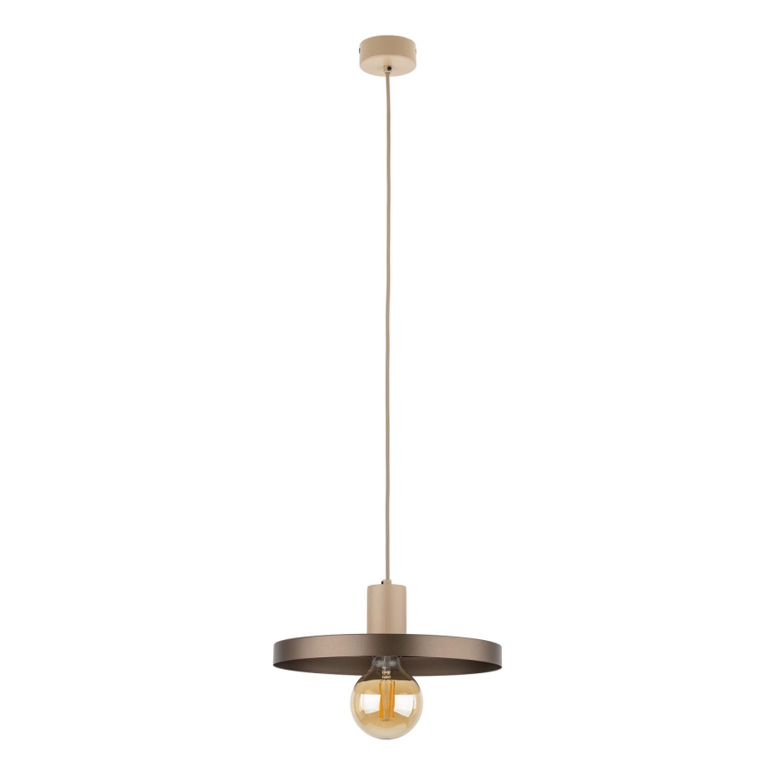 Luster na lanku SILA 1xE27/15W/230V pr. 30 cm hnedá/béžová