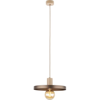 Luster na lanku SILA 1xE27/15W/230V pr. 30 cm hnedá/béžová