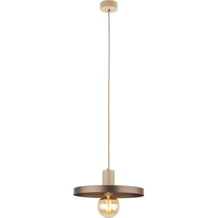 Luster na lanku SILA 1xE27/15W/230V pr. 30 cm hnedá/béžová