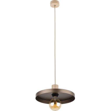 Luster na lanku SILA 1xE27/15W/230V pr. 30 cm hnedá/béžová