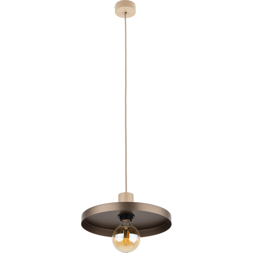 Luster na lanku SILA 1xE27/15W/230V pr. 30 cm hnedá/béžová