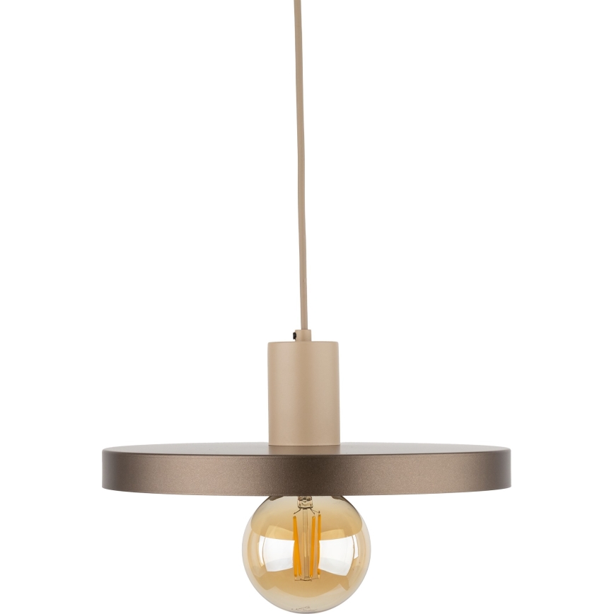 Luster na lanku SILA 1xE27/15W/230V pr. 30 cm hnedá/béžová
