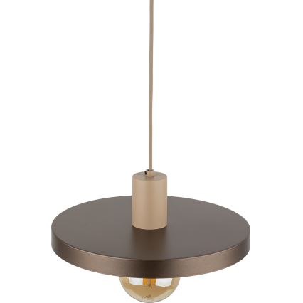 Luster na lanku SILA 1xE27/15W/230V pr. 30 cm hnedá/béžová