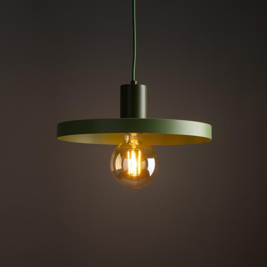 Luster na lanku SILA 1xE27/15W/230V pr. 30 cm zelená