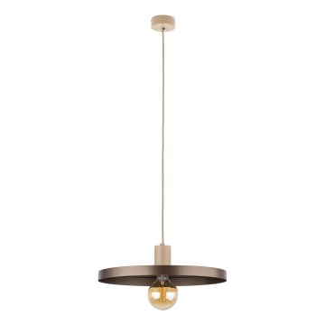 Luster na lanku SILA 1xE27/15W/230V pr. 40 cm hnedá/béžová