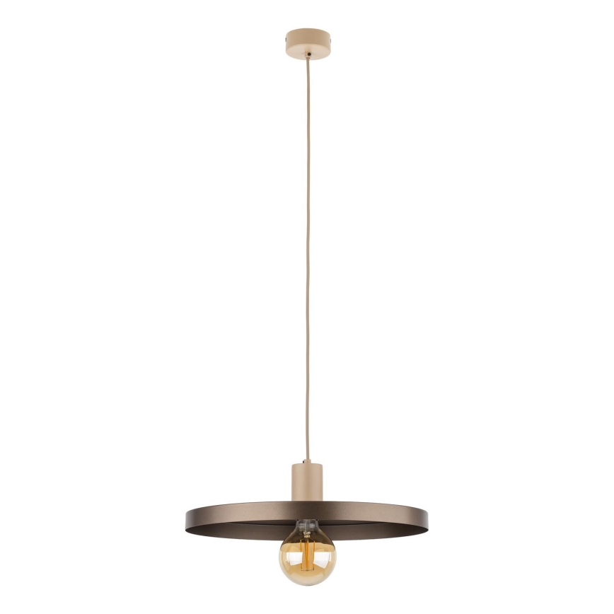 Luster na lanku SILA 1xE27/15W/230V pr. 40 cm hnedá/béžová
