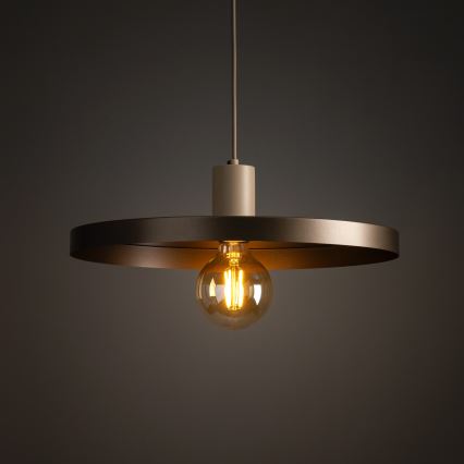 Luster na lanku SILA 1xE27/15W/230V pr. 40 cm hnedá/béžová