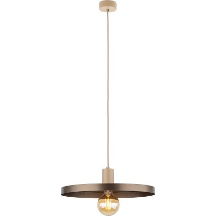 Luster na lanku SILA 1xE27/15W/230V pr. 40 cm hnedá/béžová