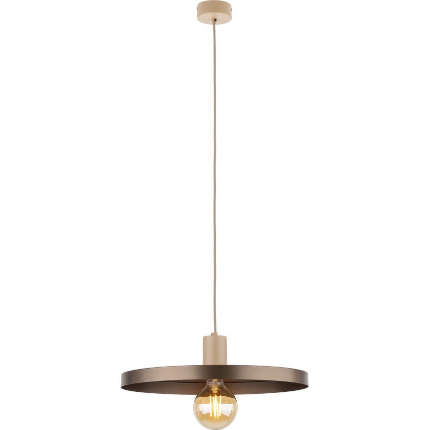 Luster na lanku SILA 1xE27/15W/230V pr. 40 cm hnedá/béžová