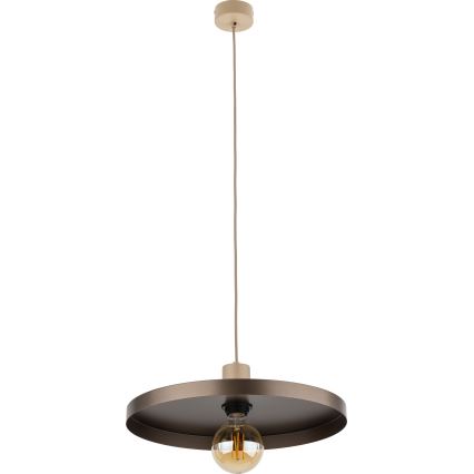Luster na lanku SILA 1xE27/15W/230V pr. 40 cm hnedá/béžová