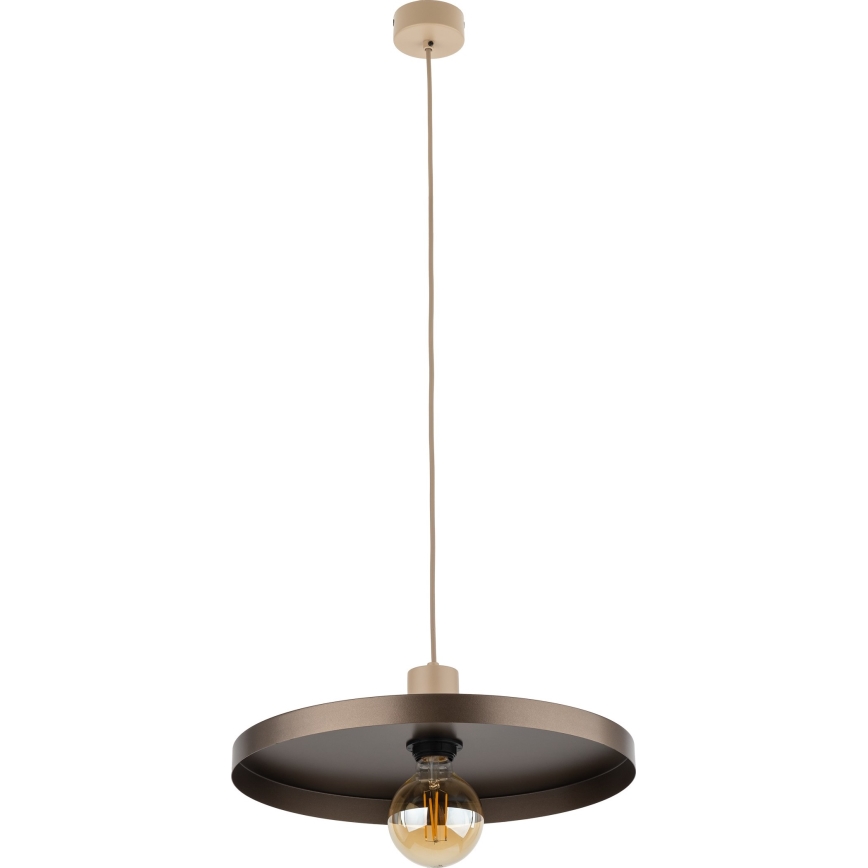 Luster na lanku SILA 1xE27/15W/230V pr. 40 cm hnedá/béžová