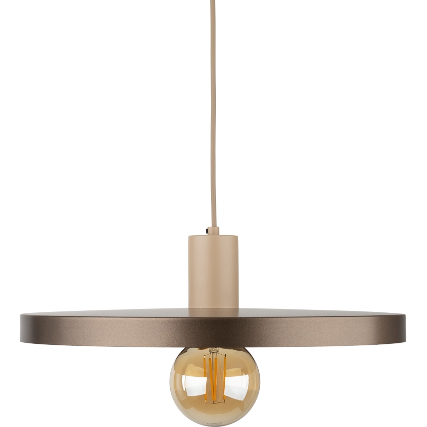 Luster na lanku SILA 1xE27/15W/230V pr. 40 cm hnedá/béžová