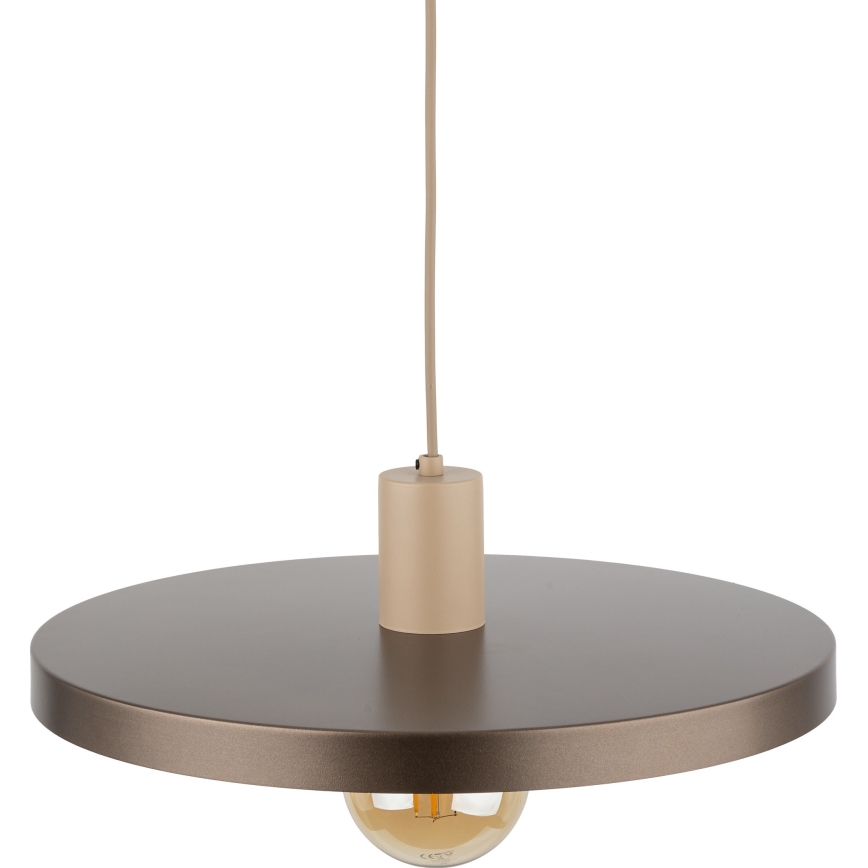 Luster na lanku SILA 1xE27/15W/230V pr. 40 cm hnedá/béžová