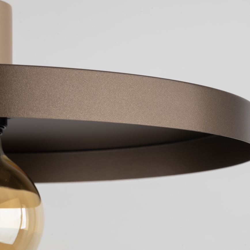 Luster na lanku SILA 1xE27/15W/230V pr. 40 cm hnedá/béžová