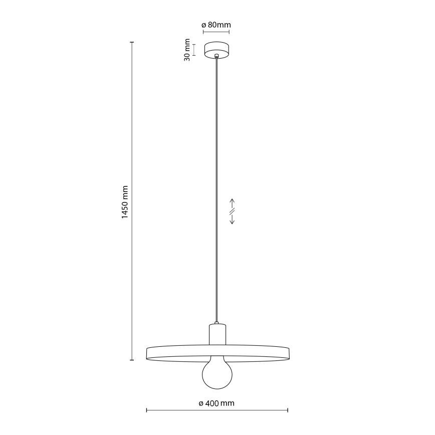 Luster na lanku SILA 1xE27/15W/230V pr. 40 cm hnedá/béžová