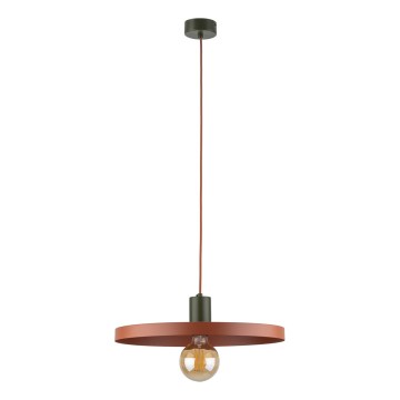Luster na lanku SILA 1xE27/15W/230V pr. 40 cm tehlová/zelená