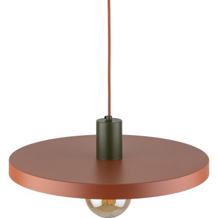 Luster na lanku SILA 1xE27/15W/230V pr. 40 cm tehlová/zelená