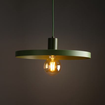 Luster na lanku SILA 1xE27/15W/230V pr. 40 cm zelená