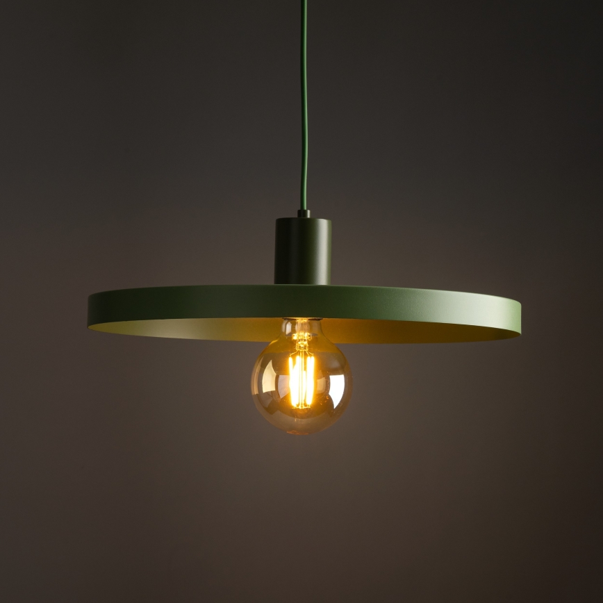 Luster na lanku SILA 1xE27/15W/230V pr. 40 cm zelená