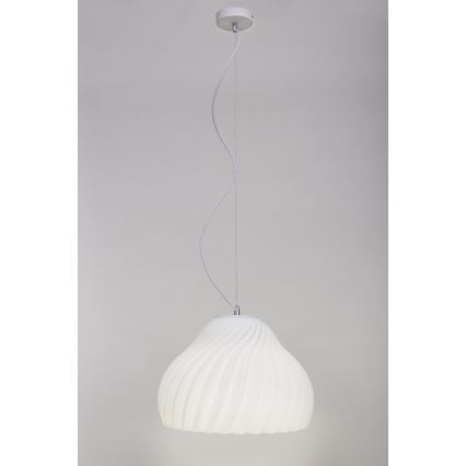 Luster na lanku SILVO 1xE27/60W/230V pr. 38 cm biela