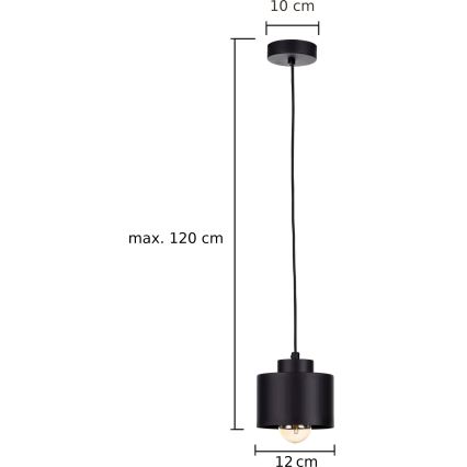 Luster na lanku SIMPLY BLACK 1xE27/60W/230V