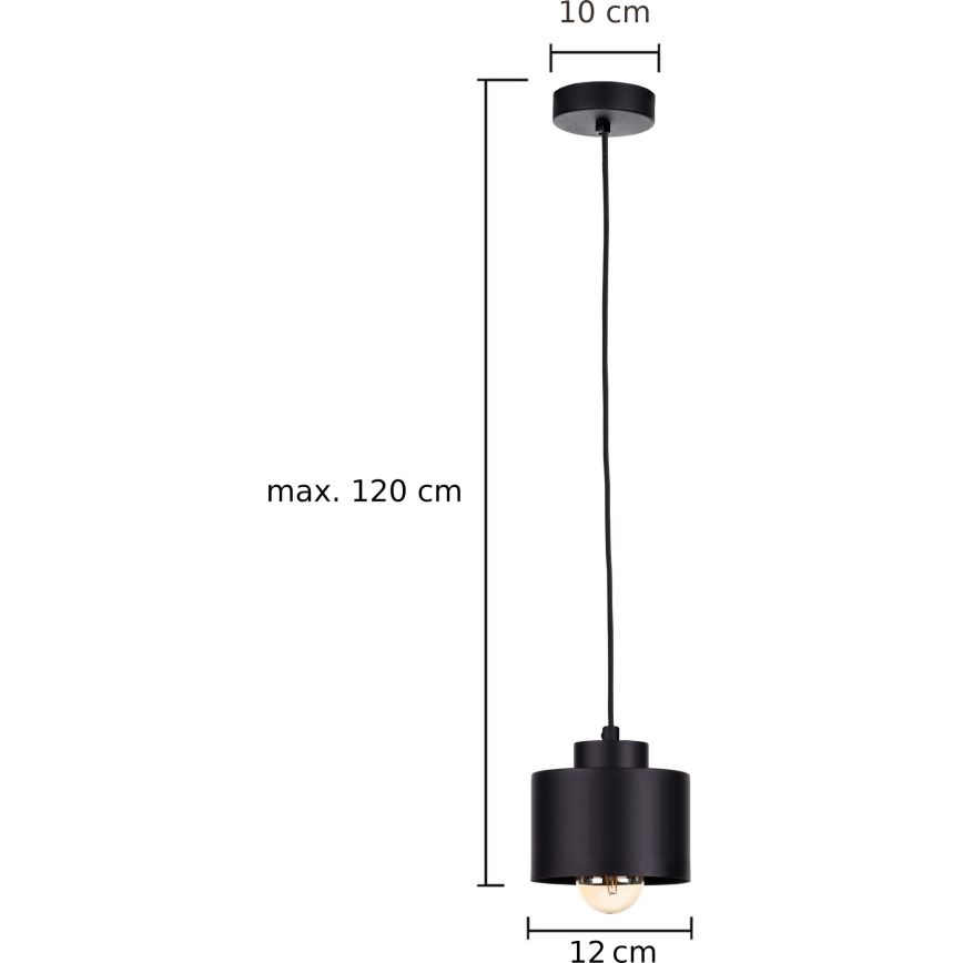 Luster na lanku SIMPLY BLACK 1xE27/60W/230V