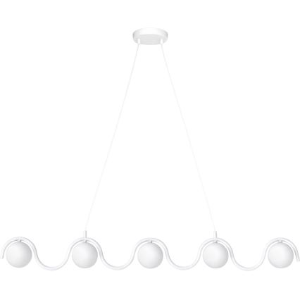 Luster na lanku SINUS 5xG9/8W/230V biely