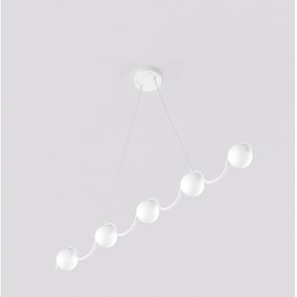 Luster na lanku SINUS 5xG9/8W/230V biely