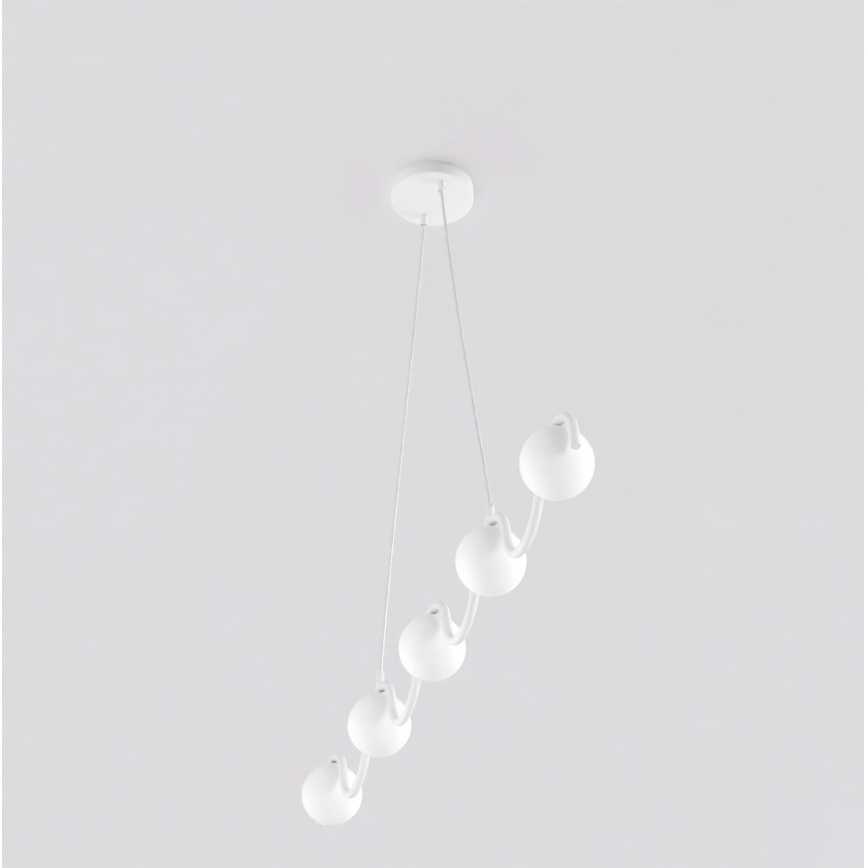 Luster na lanku SINUS 5xG9/8W/230V biely