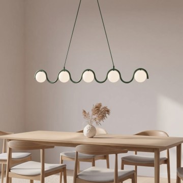 Luster na lanku SINUS 5xG9/8W/230V zelený