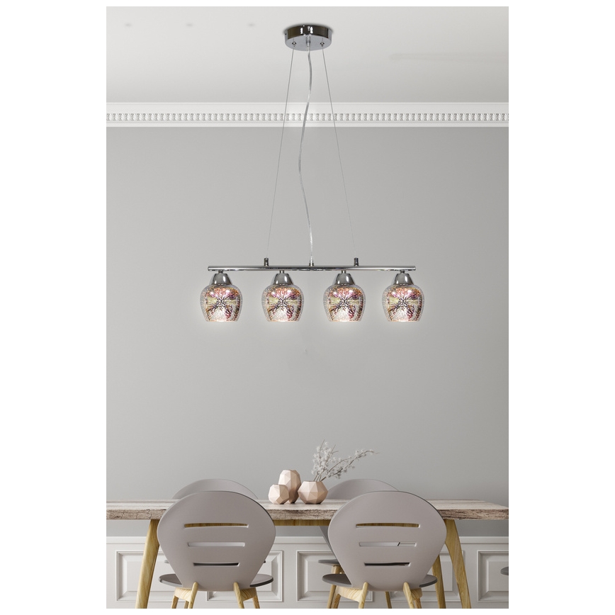 Luster na lanku SIRIUS 4xE27/60W/230V