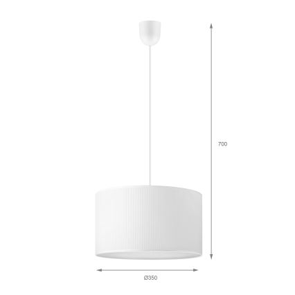 Luster na lanku SIRJA PLISADO 1xE27/15W/230V pr. 35 cm biela
