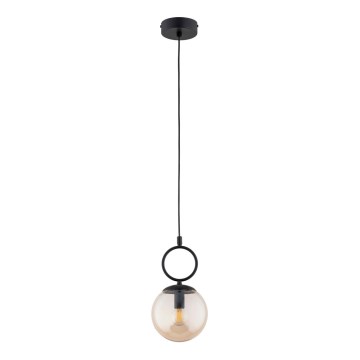 Luster na lanku SITRO 1xE14/10W/230V čierna/dymová béžová