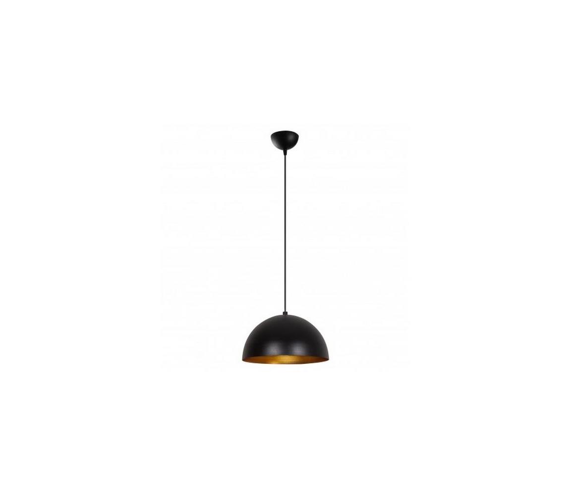 Luster na lanku SIVANI 1xE27/40W/230V pr. 30 cm čierna/medená 892OPV1785