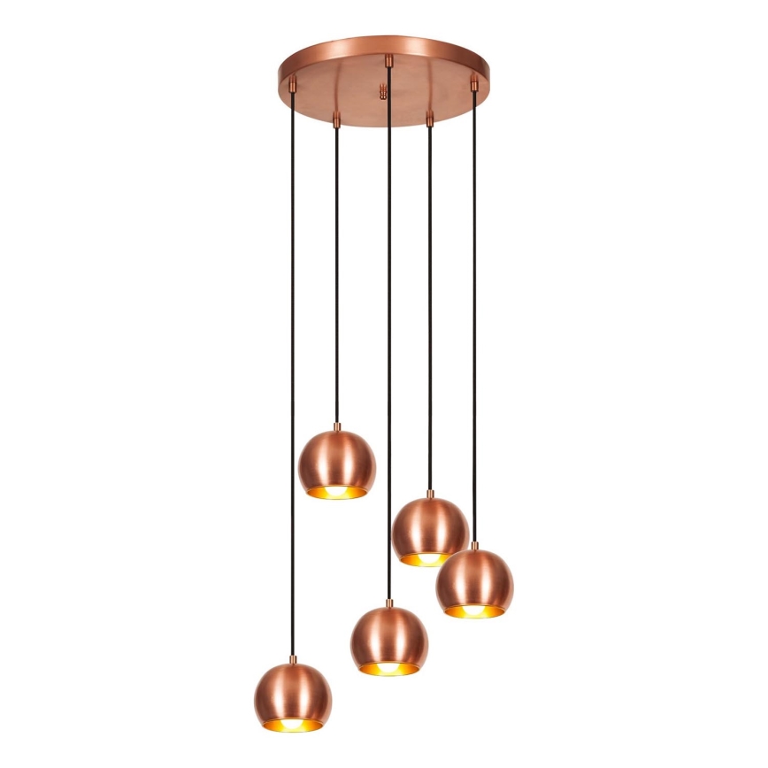 Luster na lanku SIVANI 5xE27/40W/230V medená