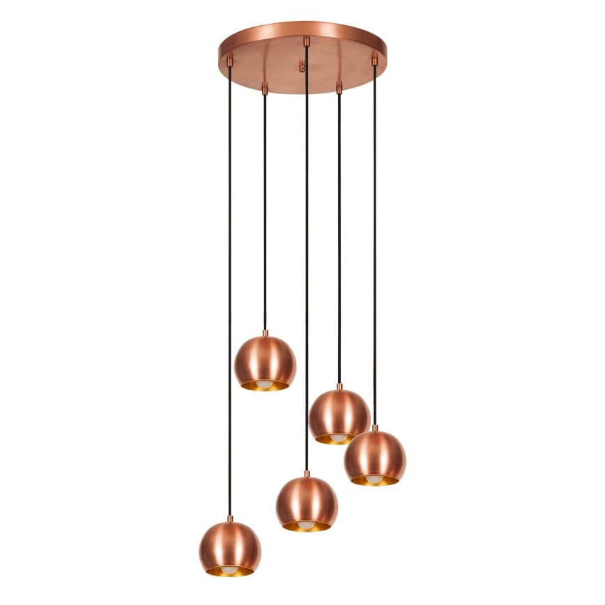Luster na lanku SIVANI 5xE27/40W/230V medená