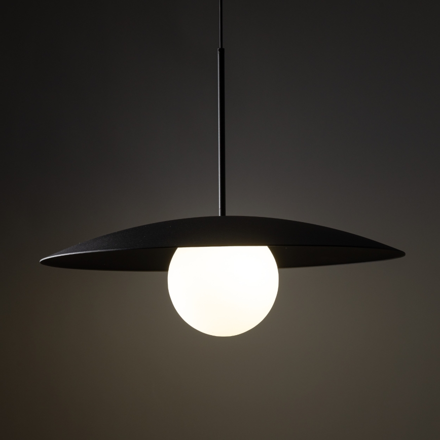 Luster na lanku SLATE 1xE27/15W/230V pr. 65 cm čierna