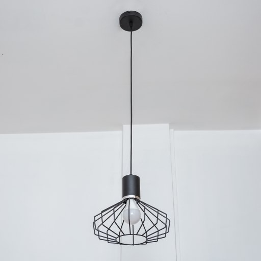 Luster na lanku SOLANO 1xE27/15W/230V čierna/lesklý chróm