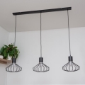 Luster na lanku SOLANO 3xE27/15W/230V čierna/lesklý chróm