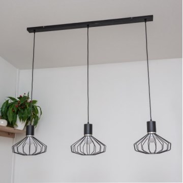 Luster na lanku SOLANO 3xE27/15W/230V čierna/lesklý chróm