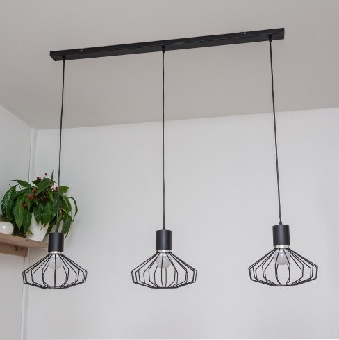 Luster na lanku SOLANO 3xE27/15W/230V čierna/lesklý chróm