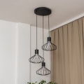 Luster na lanku SOLANO 3xE27/15W/230V čierna/lesklý chróm