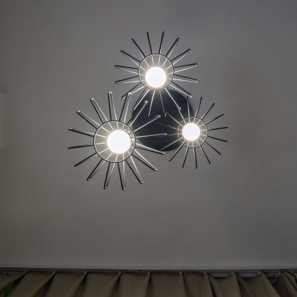 Luster na lanku SOLANO 3xE27/15W/230V čierna/lesklý chróm